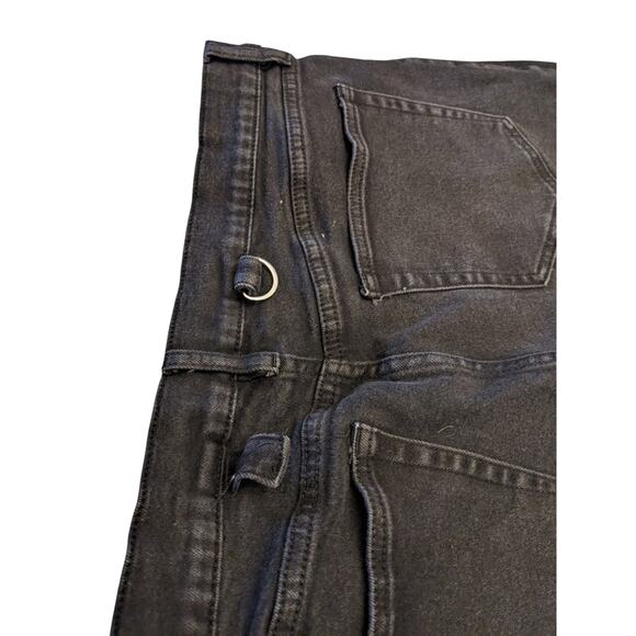 HT Denim Black Skinny Jeans Men 36x32 Distressed Punk Streetwear Style Edgy Rock - Picture 10 of 14